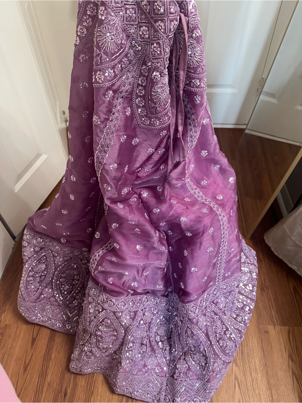 Embroidered Lavender-Purple Lehenga  3 piece set